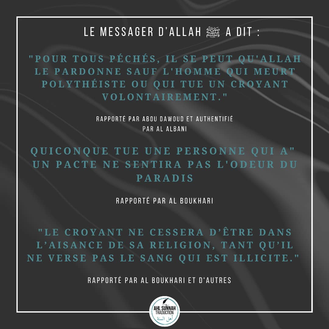 Le mal immense du meurtre en islam.