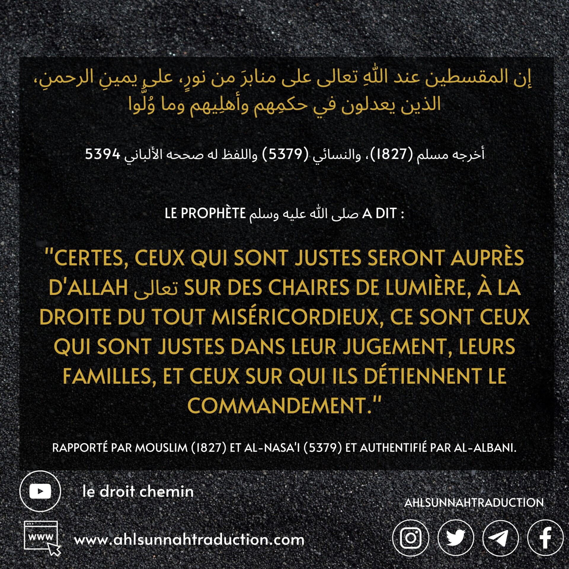 Qui sont ceux qui seront sur des minbars de lumière au jour de la résurrection ?