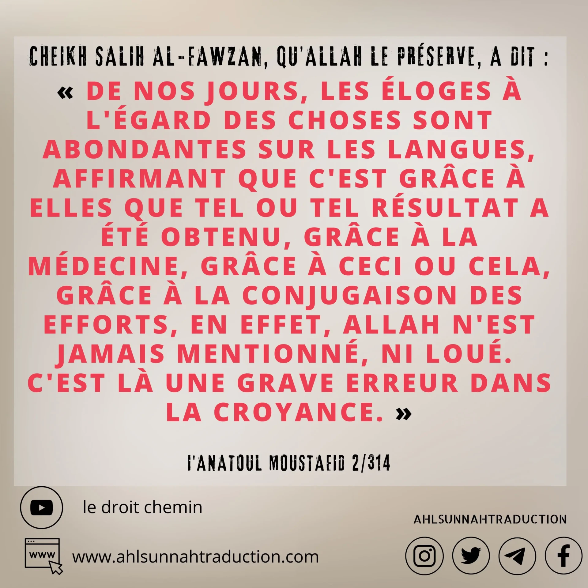 Une grande erreur dans la croyance.
